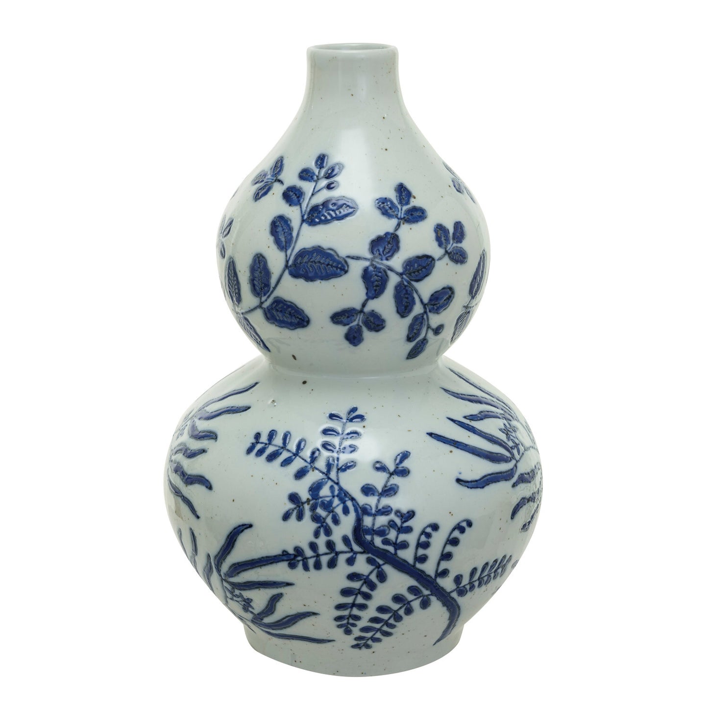 Stoneware Vase, Blue & White