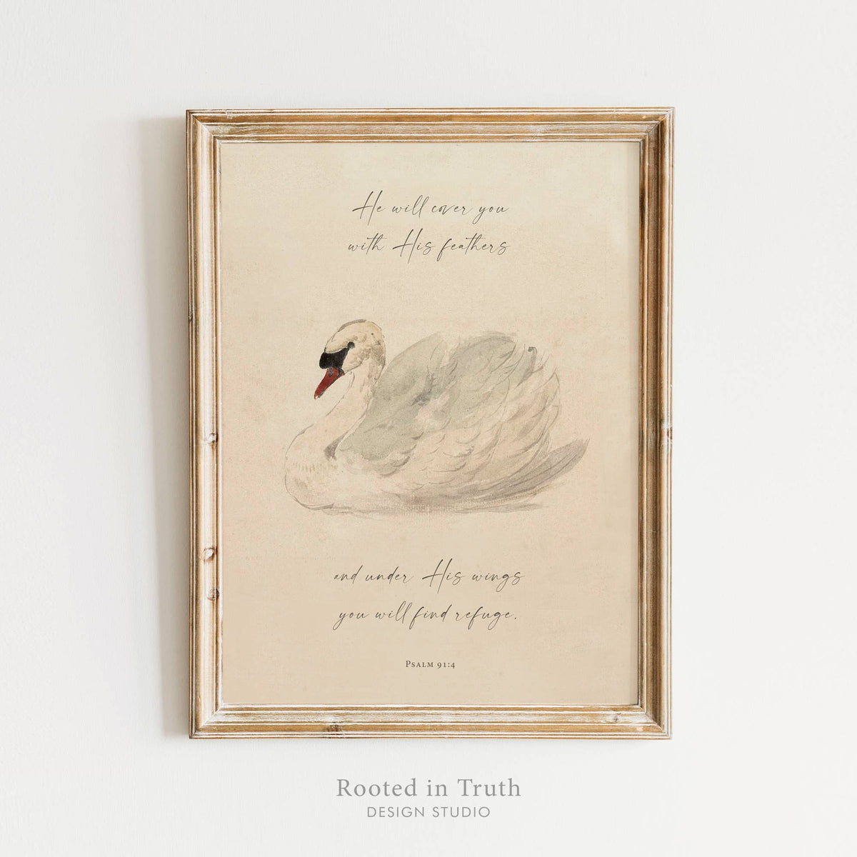 Under His Wings Wall Art Print Christian Decor