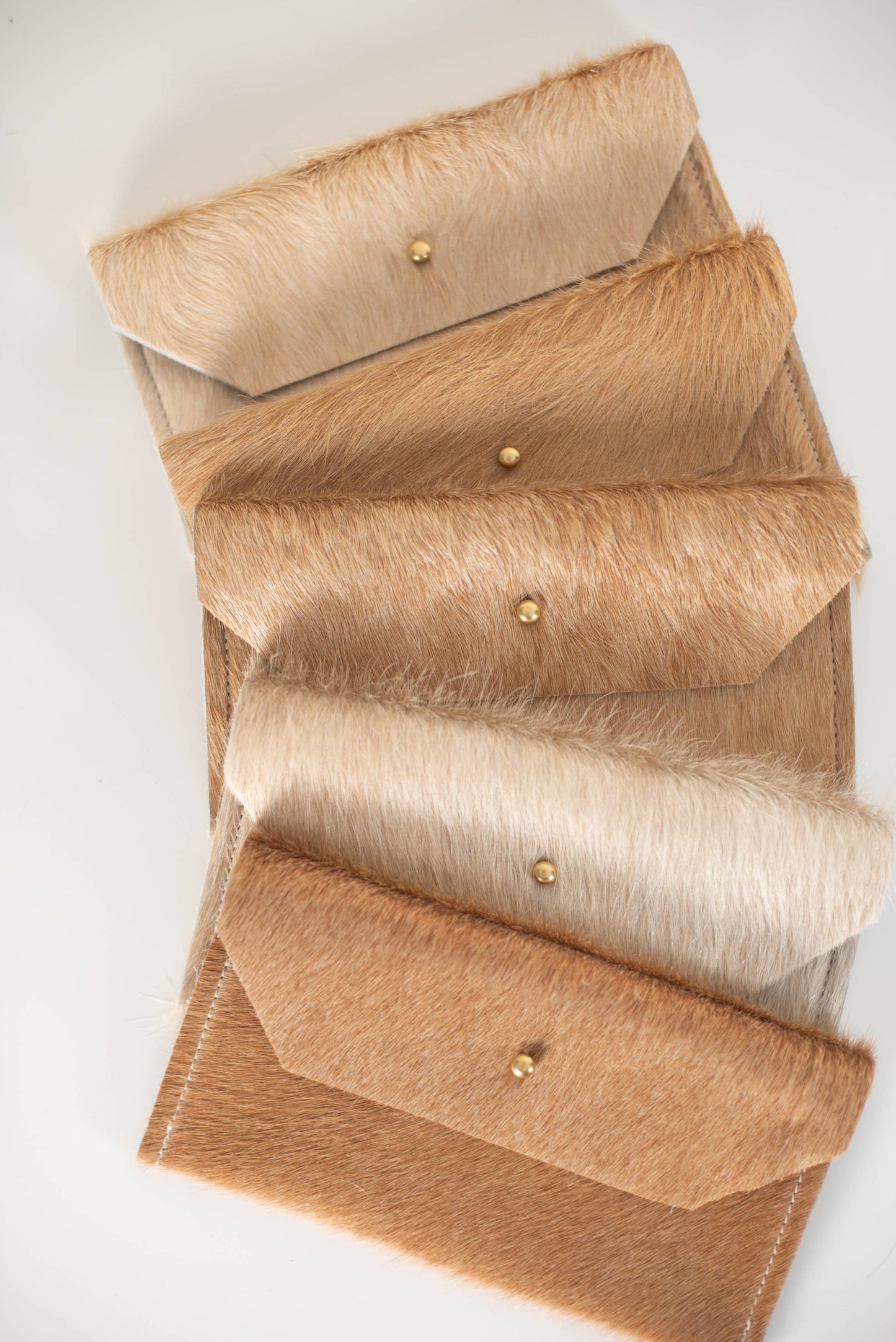 Hair on CowHide Phone/Envelope Clutch - Solids