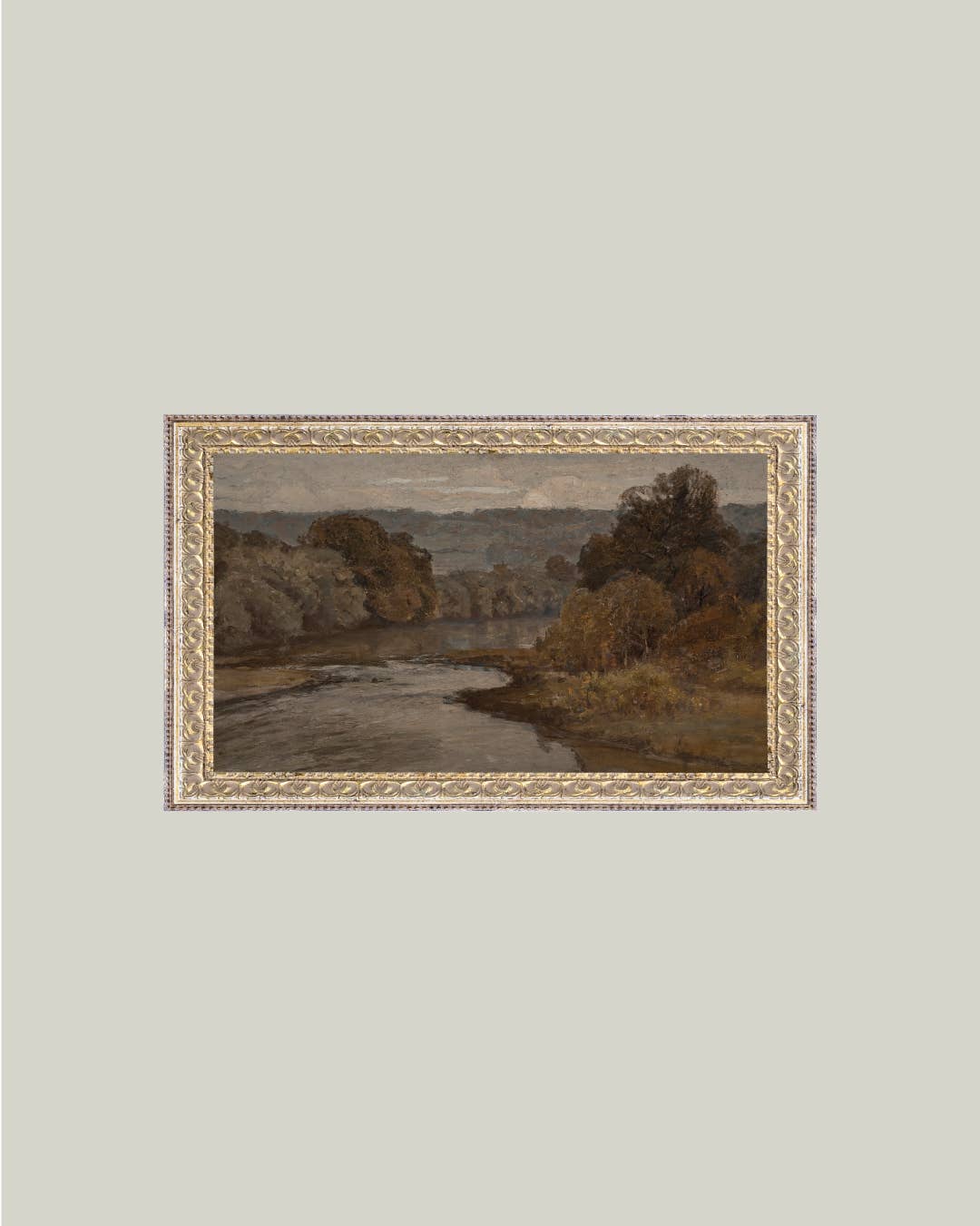Autumn River Framed Antique Art: Mini Mini