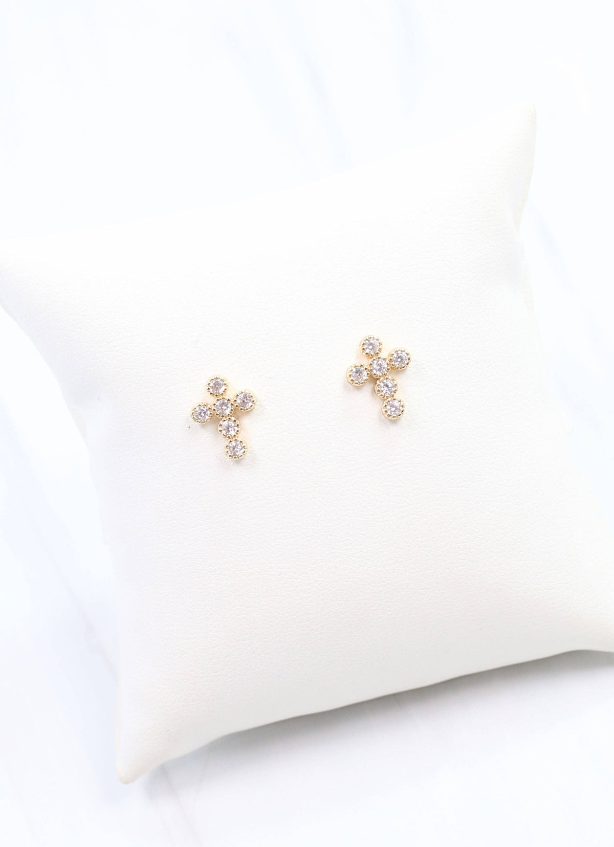 Francoise CZ Cross Earring Gold