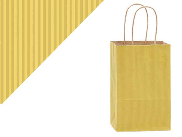 Recycled Shadow Stripe Kraft Paper Retail Shopping Bags: French Blue, 25 Pack, Vogue 16x6x13"