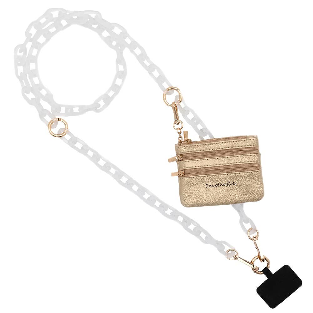 Clip & Go Crossbody Ice Chain Phone Accessory - white