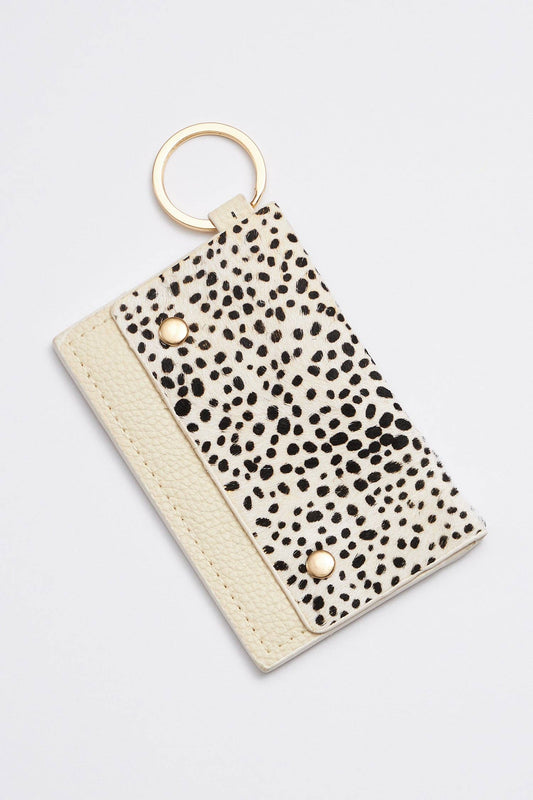 Chic Animal Print Card | Holder Keychains: CH-WHT