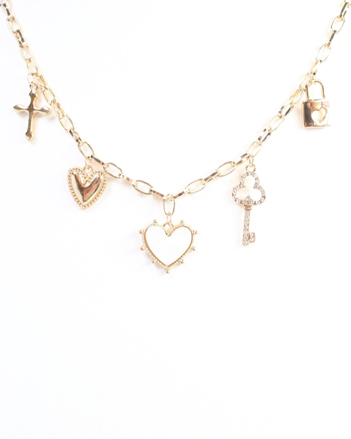 Key to My Heart Charm Necklace Gold