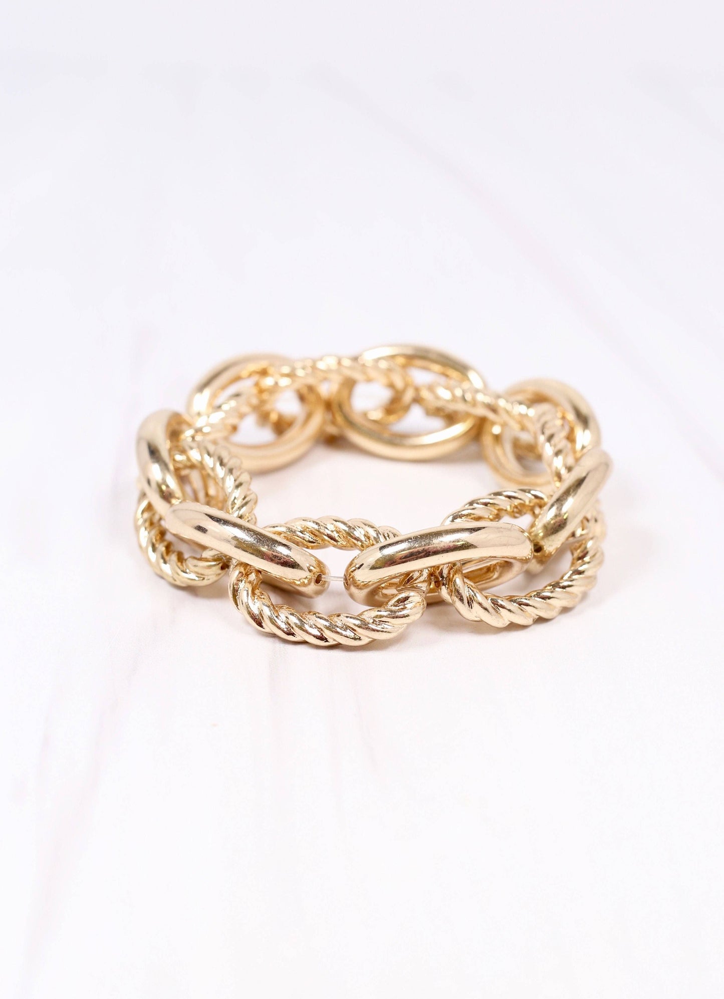 Gold Cates Link Stretch Bracelet