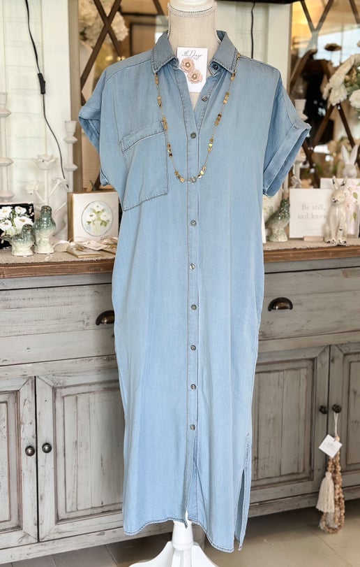 Light Denim Dress-Curvy
