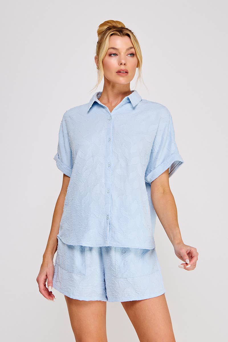 Breezy jacquard shirt: Sand, S