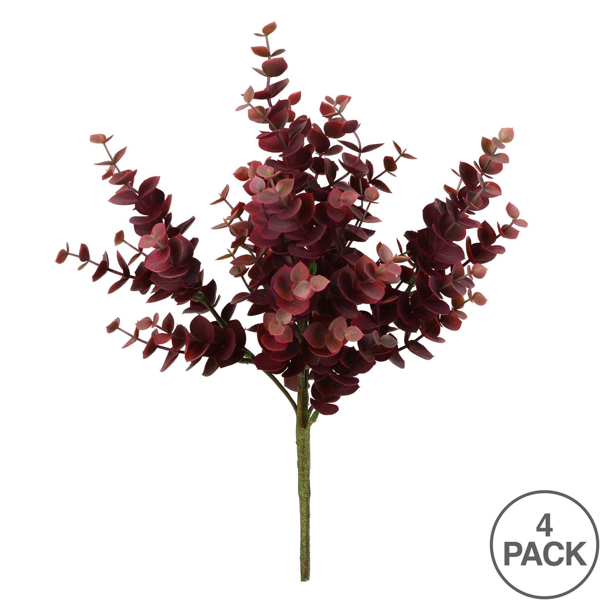 Vickerman 13" Burgundy Jade Leaf Spray 4/Pk: Burgundy, Plastic, 13"