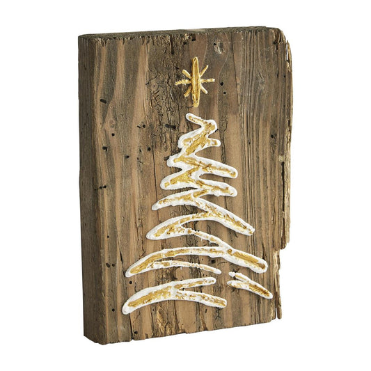 Tree Gold Christmas Plaque