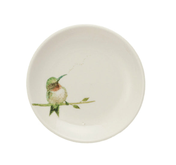 Stoneware Dish w/Bird on Branch