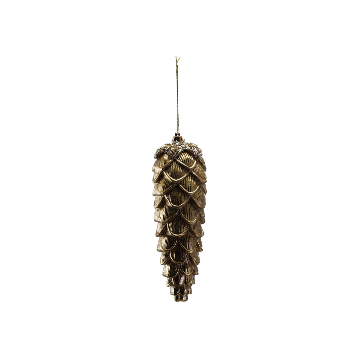 Plastic Pinecone Ornament with Sequins Beads & Glitter