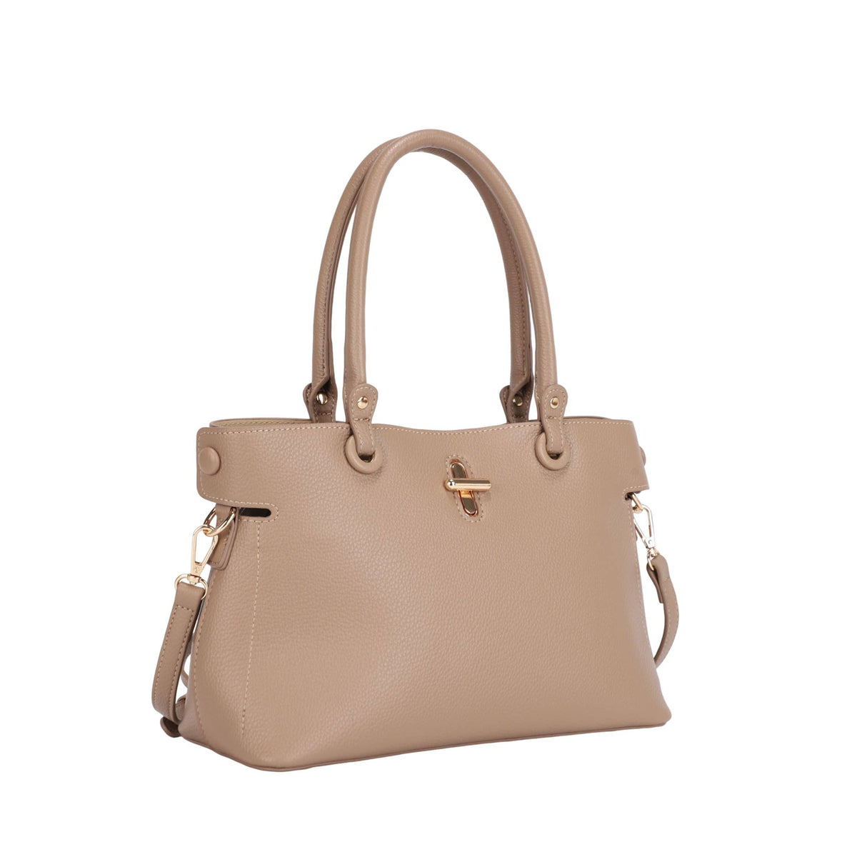 Yara Vegan Leather Satchel Bag – Taupe