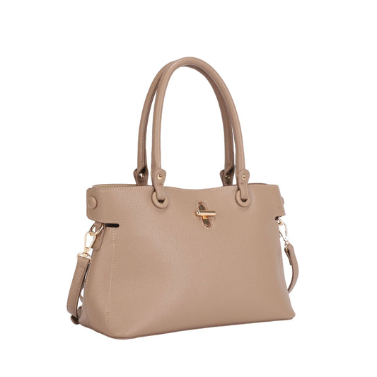 Yara Vegan Leather Satchel Bag – Taupe