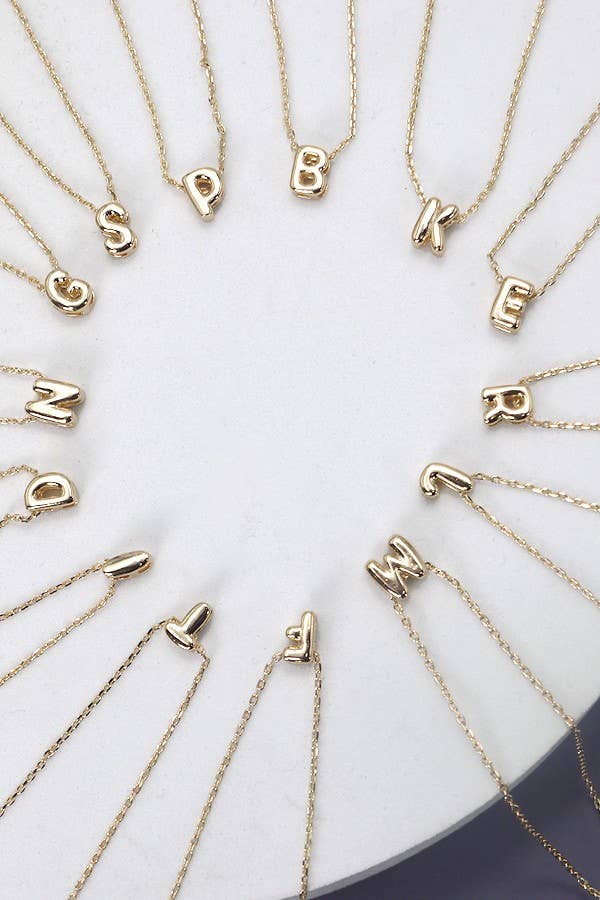 MINI PERSONALIZED INITIAL 3D BUBBLE LETTER NECKLACE | 80N324: A