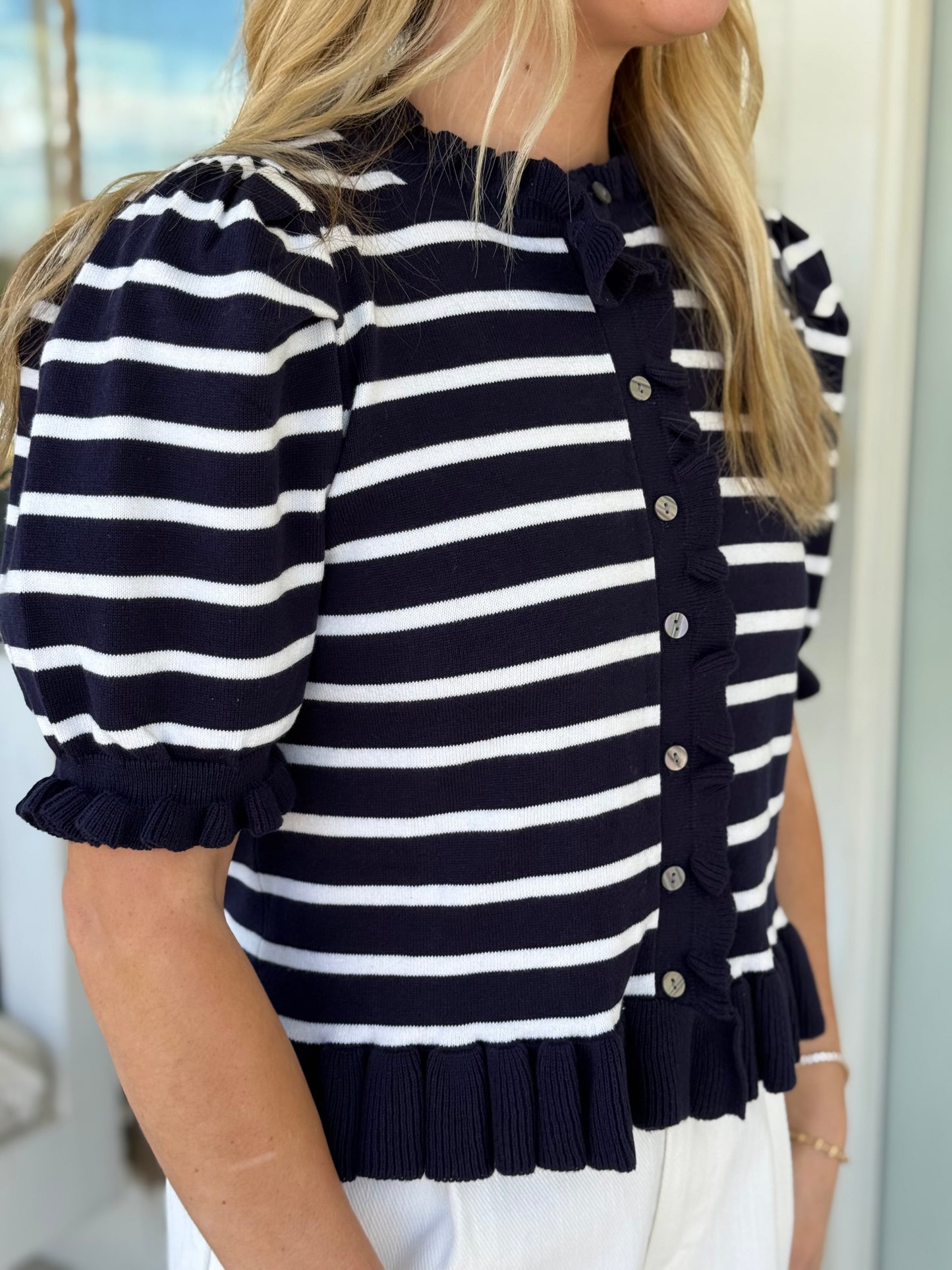 The Sail Away Stripe Top / Cardigan