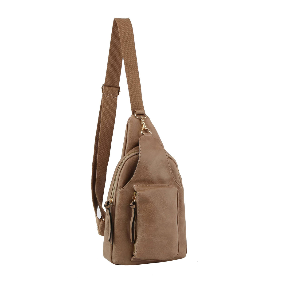 Crossbody Small Sling Backpack Dapack Chest Bag: Tan / ONE SIZE