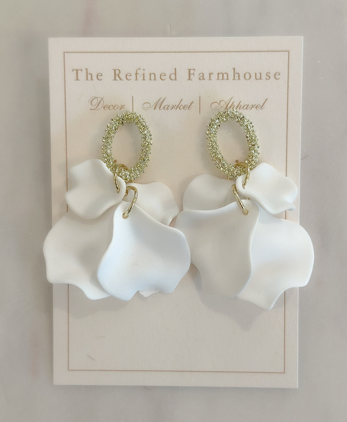 Petal Earrings w/Gold Trim