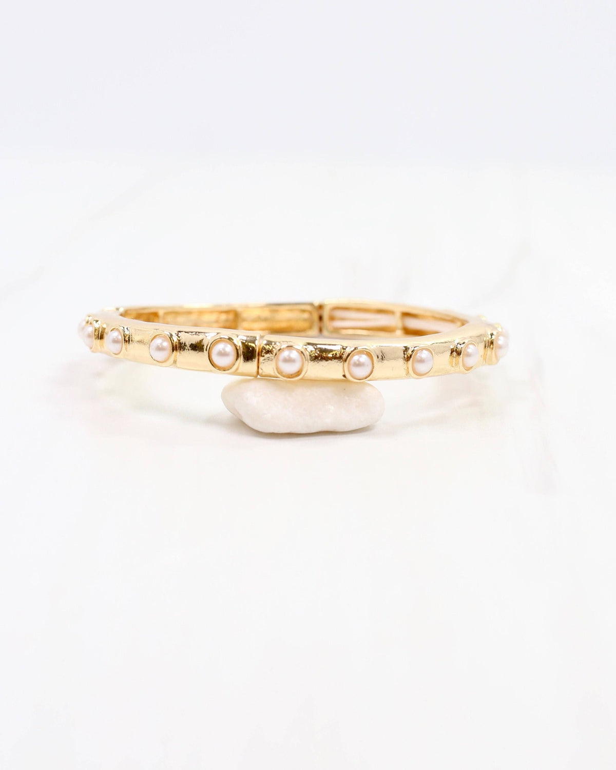 Kennedy Pearl Stretch Bracelet Gold