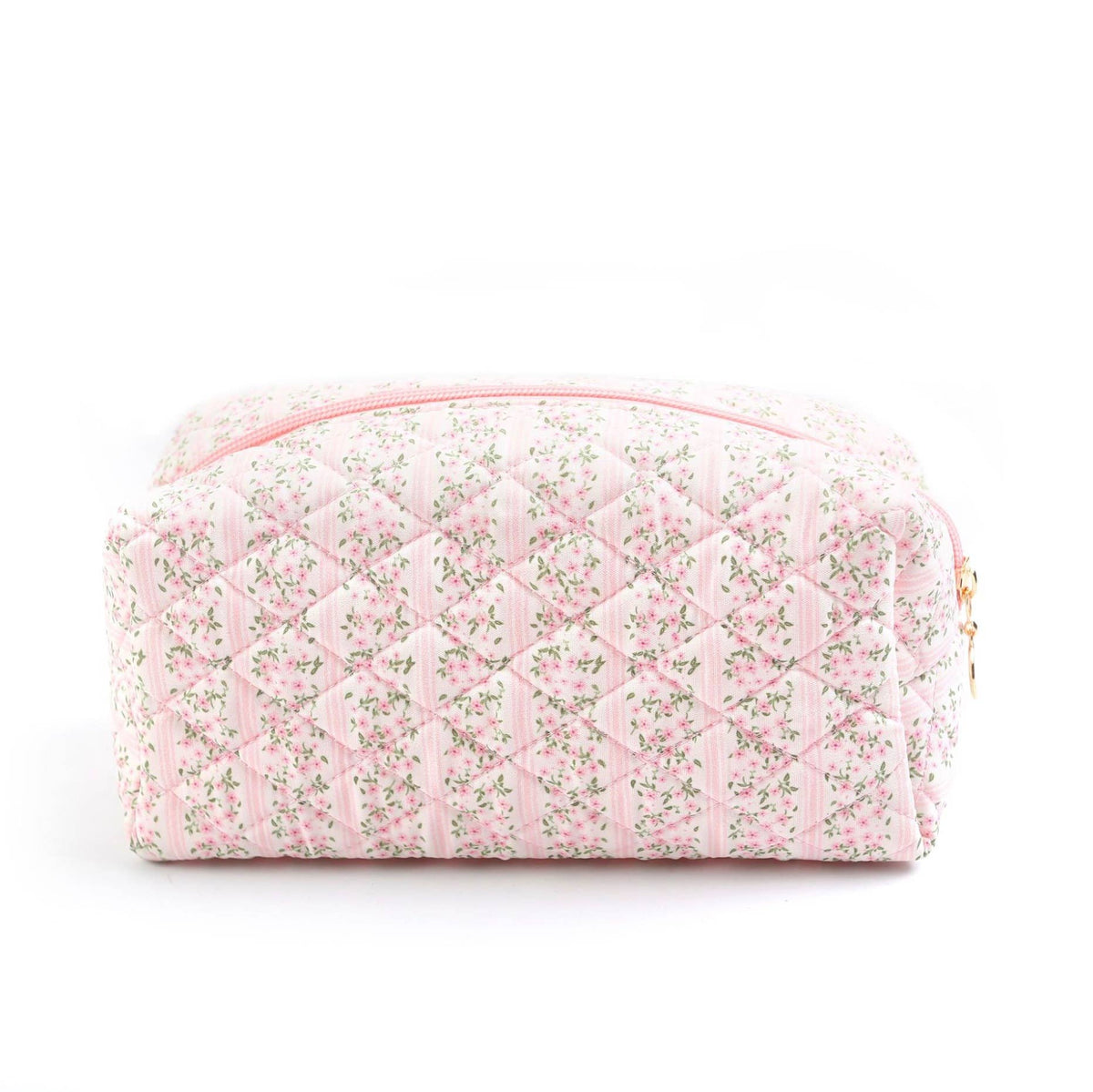 Quilted Floral Design Cosmetic Bag