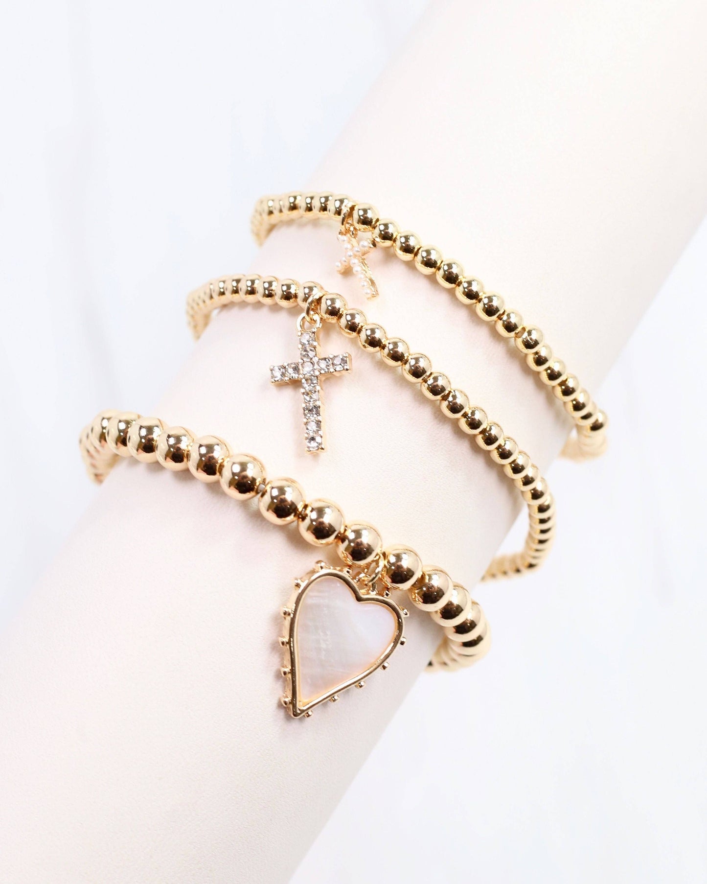 Aylin Gold Beaded Charm Bracelet