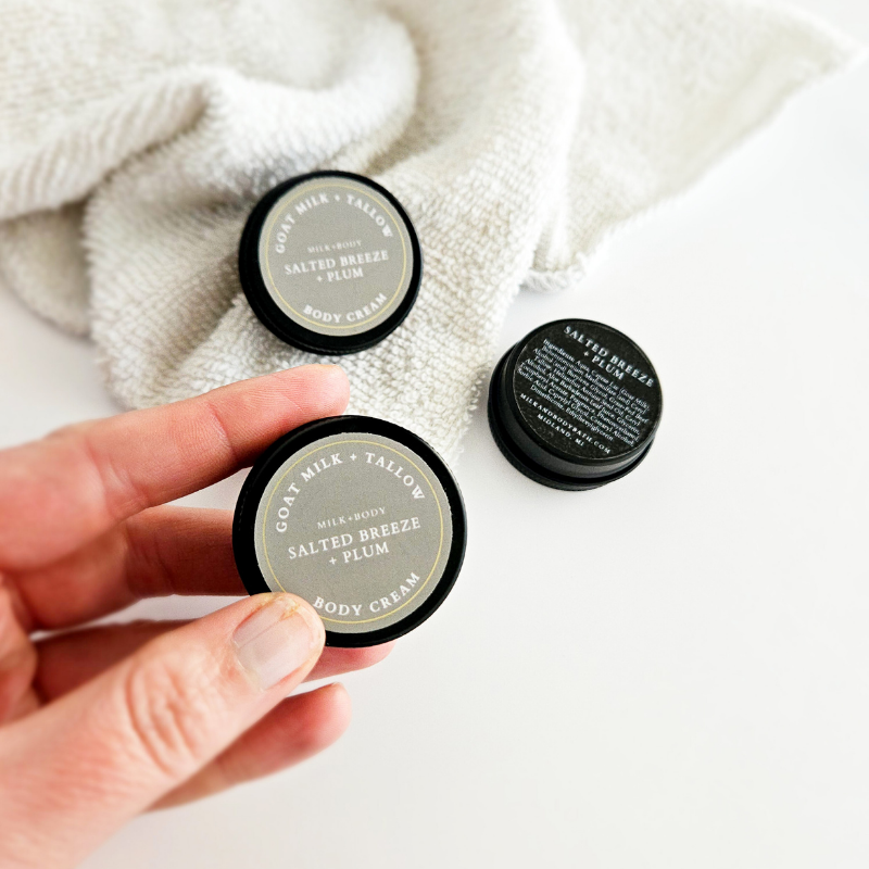 Salted Breeze + Plum Mini Goat Milk + Tallow Body Cream