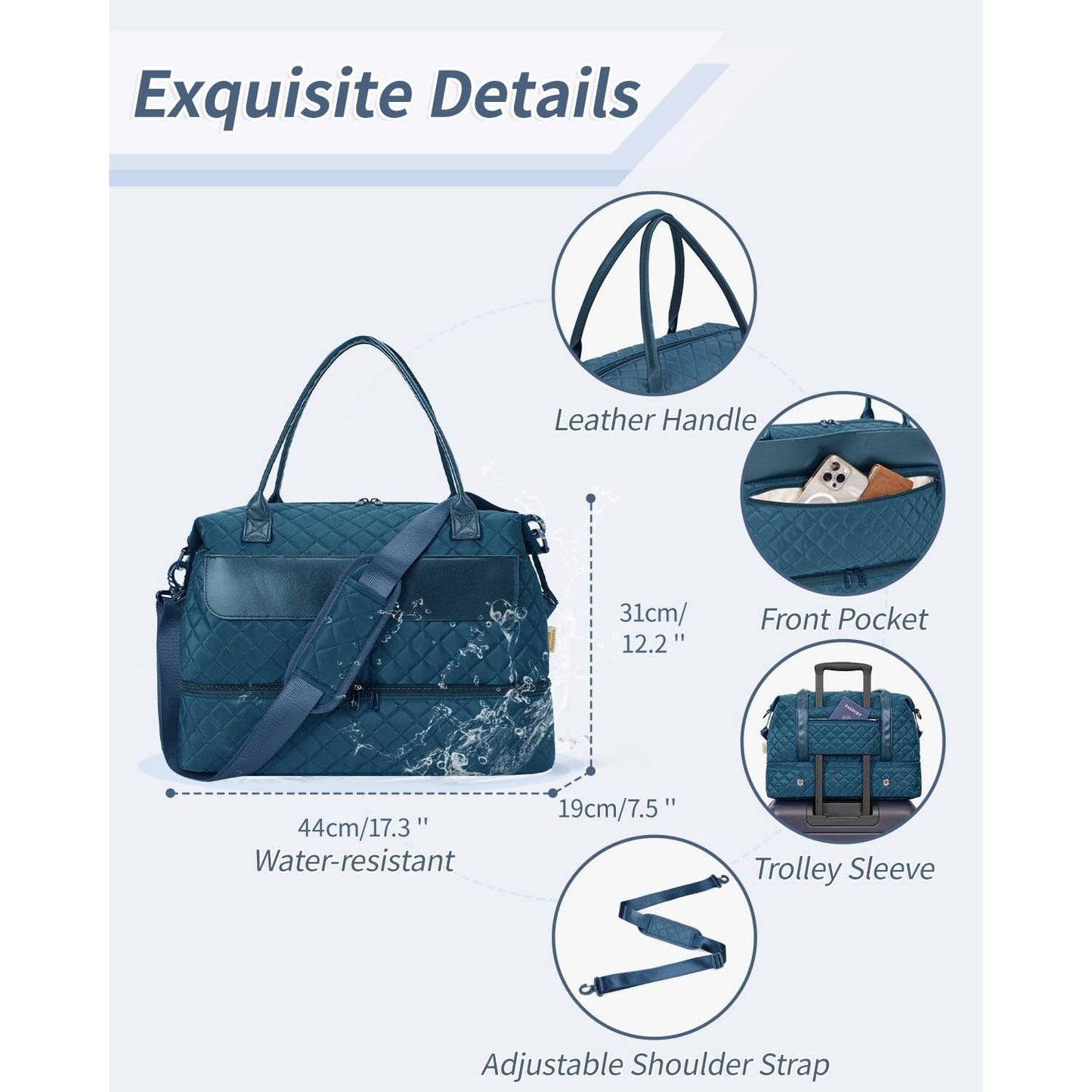 Airplane Approved Duffle Bag & Toiletry Bag Set 2 PCS: Black