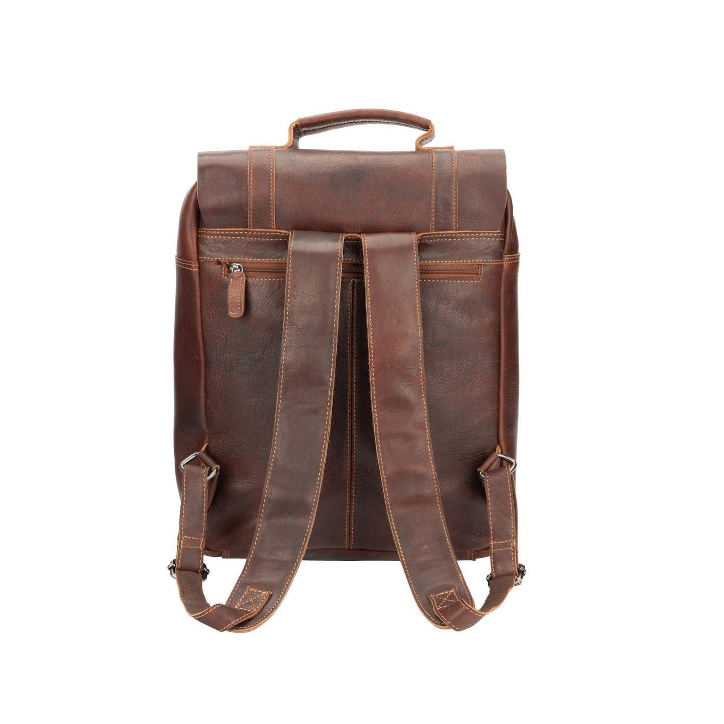 Leather Laptop Backpack Melbourne Sandal GW2023SAN: Brown