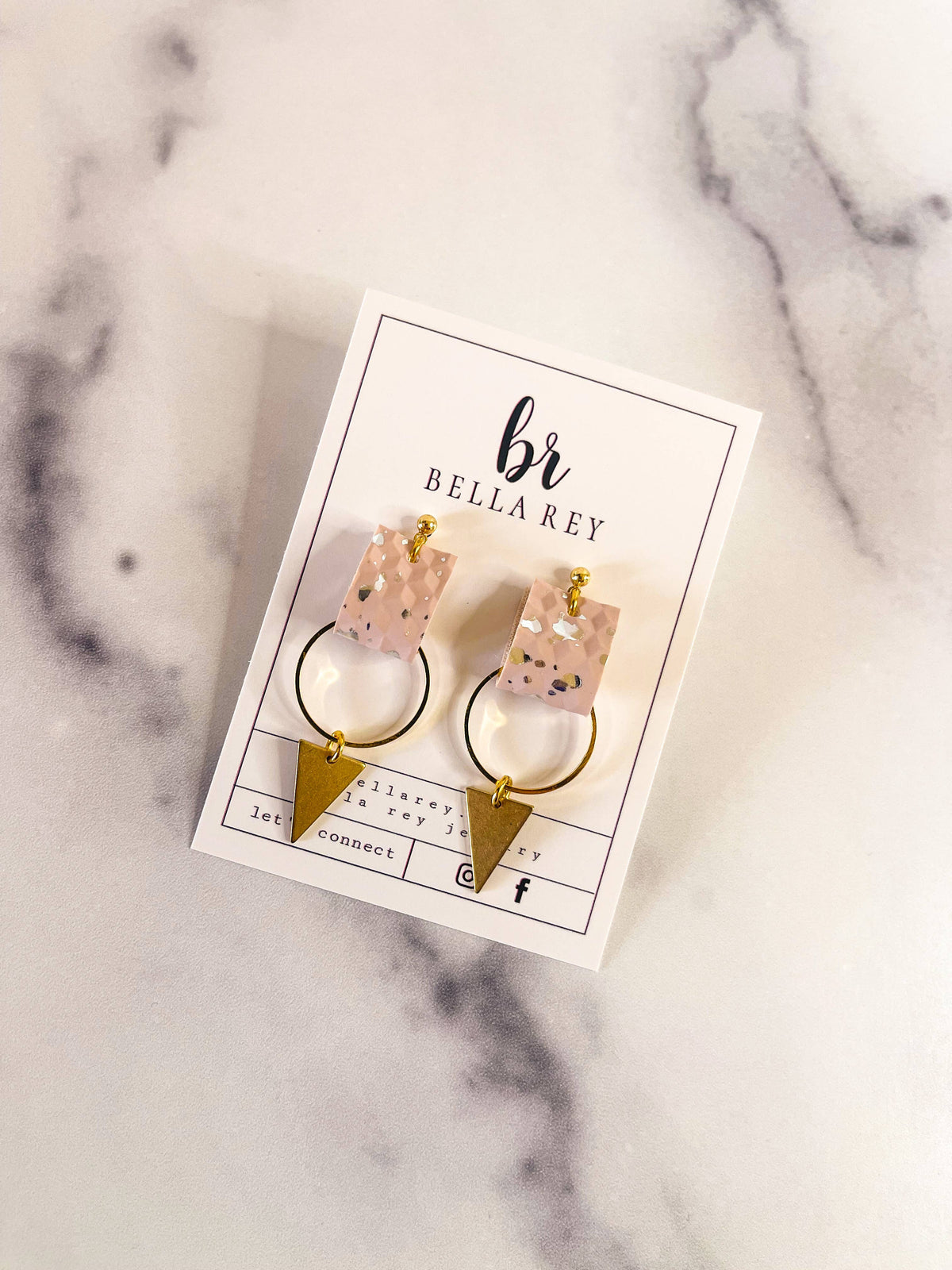 the Kate Mini leather earring  (blush)
