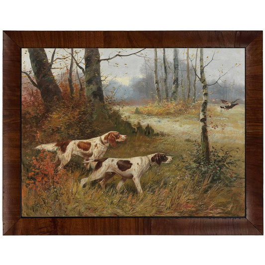 Vintage oil painting reproduction Hunting Dogs 2