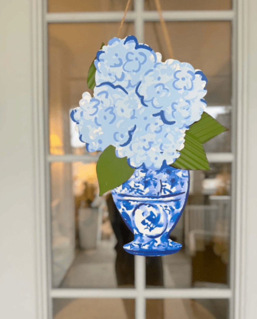 Hydrangea Tin Door Hanger