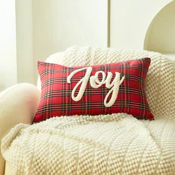 Christmas Plaid Throw Pillow Decorate 12"x20" Holiday Decor: 10 PCS