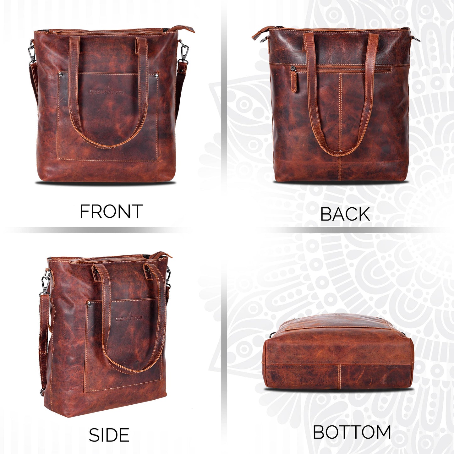 Classic Leather Tote Bag Bunbury Camal