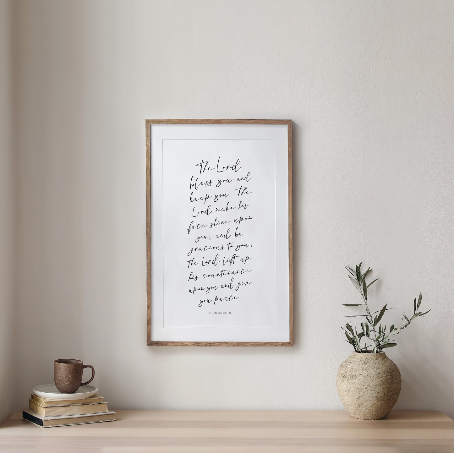 The Lord Bless You & Keep You | 13 x 19" Art Paper Print: 13" x 19", Putty Grey