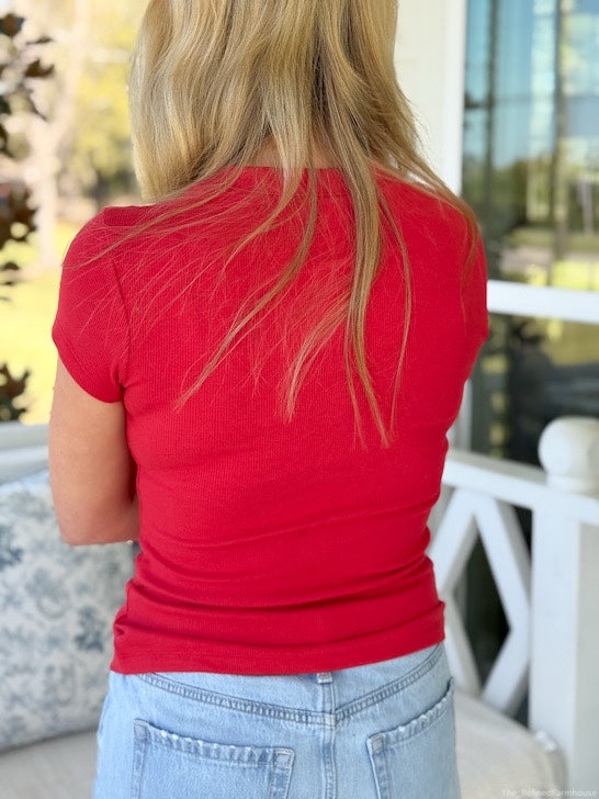 The Ruby Button Top