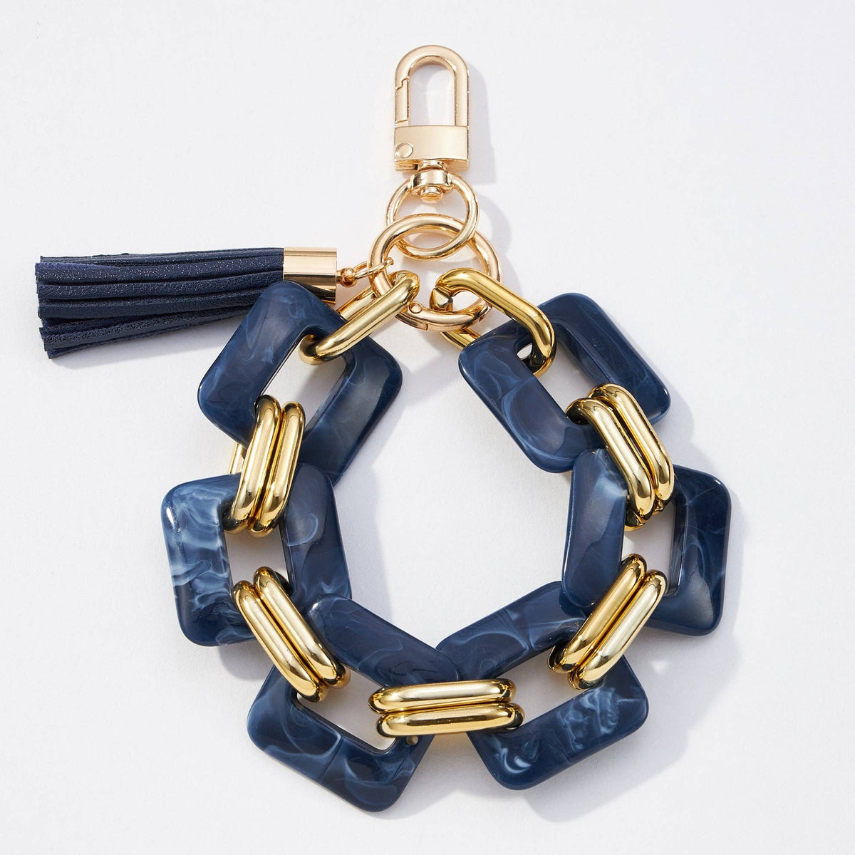 Resin Chunky Chain | Bracelet Keychains: BLUE