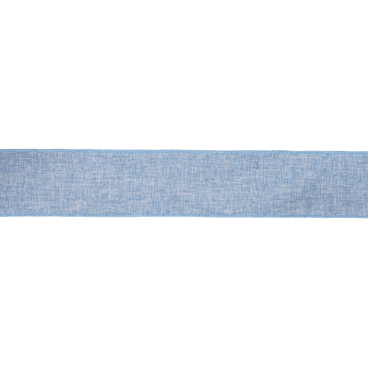 2 1/2" Linen Wired Ribbon | Blue Linen | 10 Yard Roll