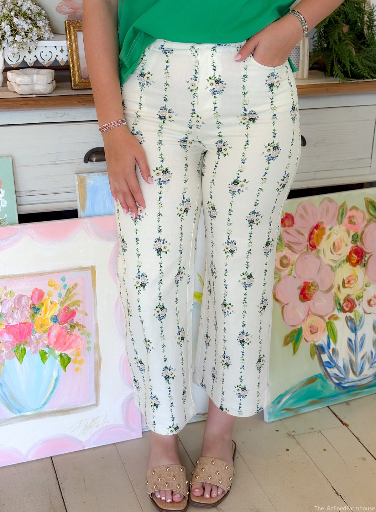 English Garden Floral Pants