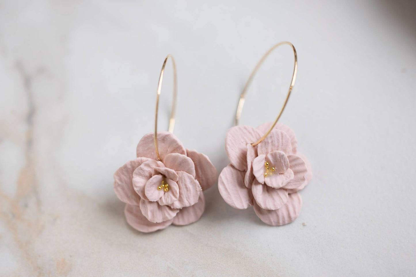 Botanical Hoops: Peony Pink, Gold Hoop