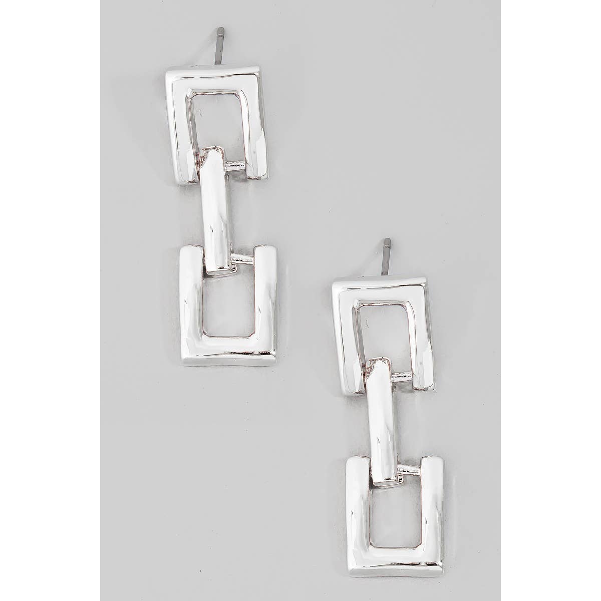 Square Chain Dangle Drop Earrings: G