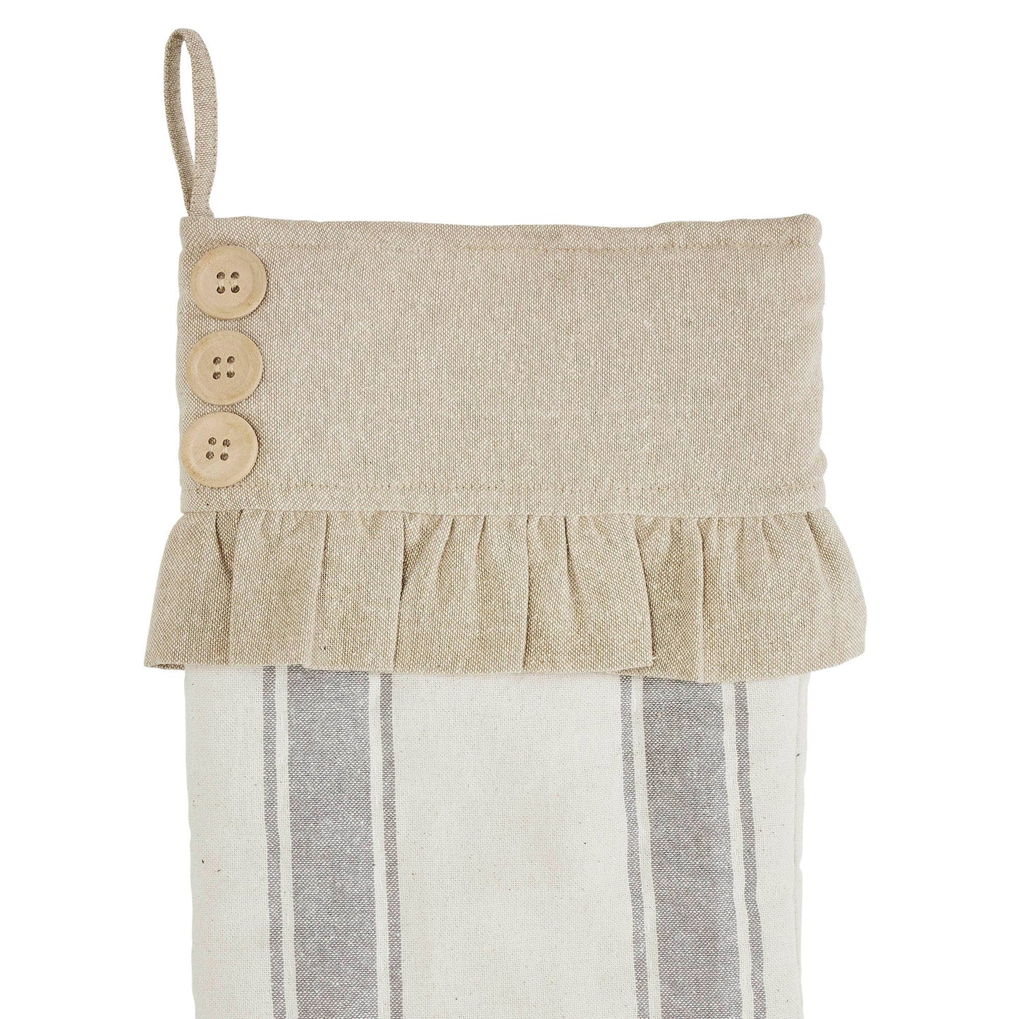Grace Grain Sack Stripe Ruffled Stocking