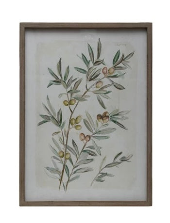 Wood Framed Glass Botanical Print