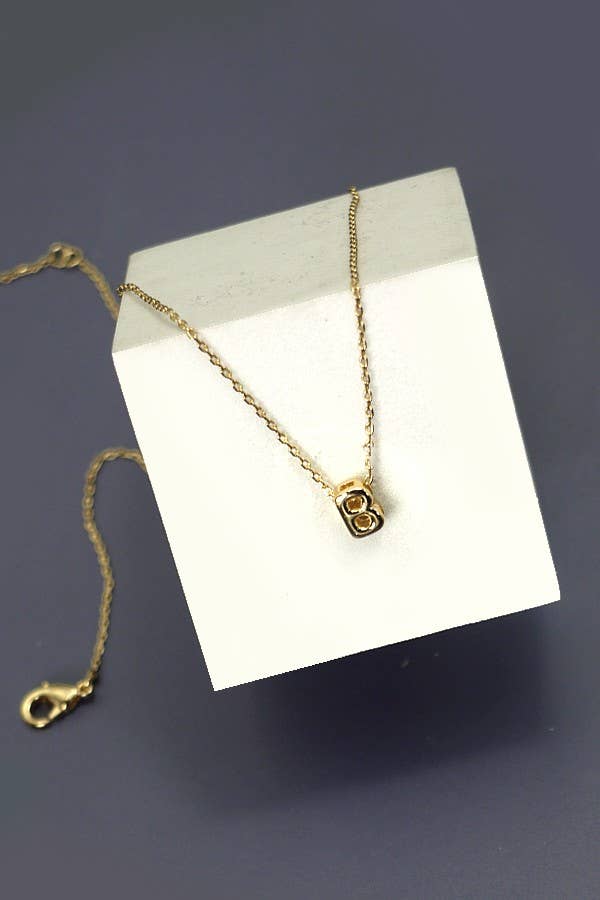 MINI PERSONALIZED INITIAL 3D BUBBLE LETTER NECKLACE | 80N324: A