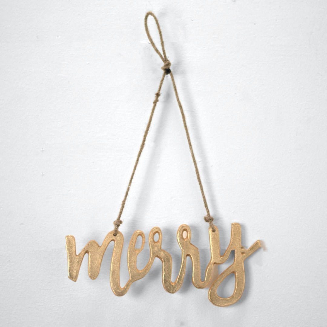 10.5″ Gold Merry Sign