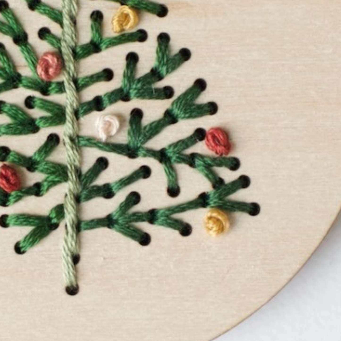 Christmas Tree Ornament Embroidery Kit – Holiday DIY Craft: Boxed