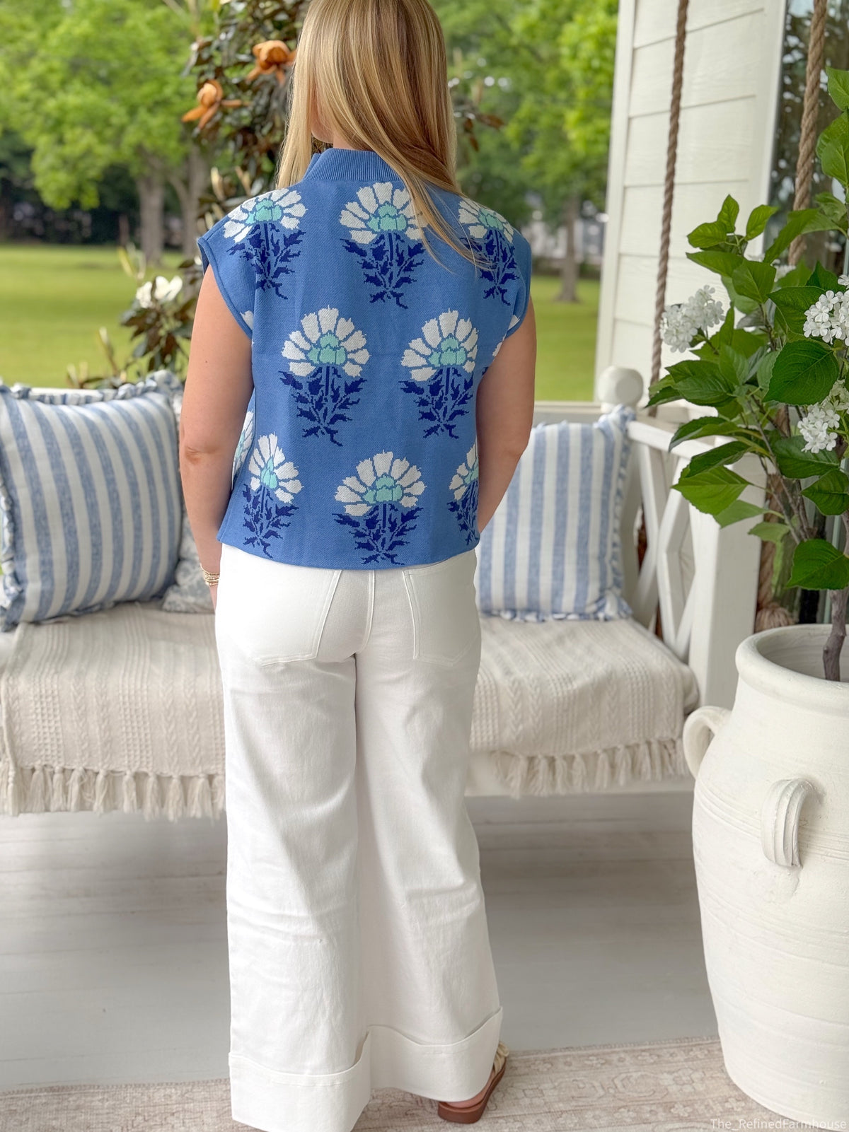 Pretty in Blue Bloom Top