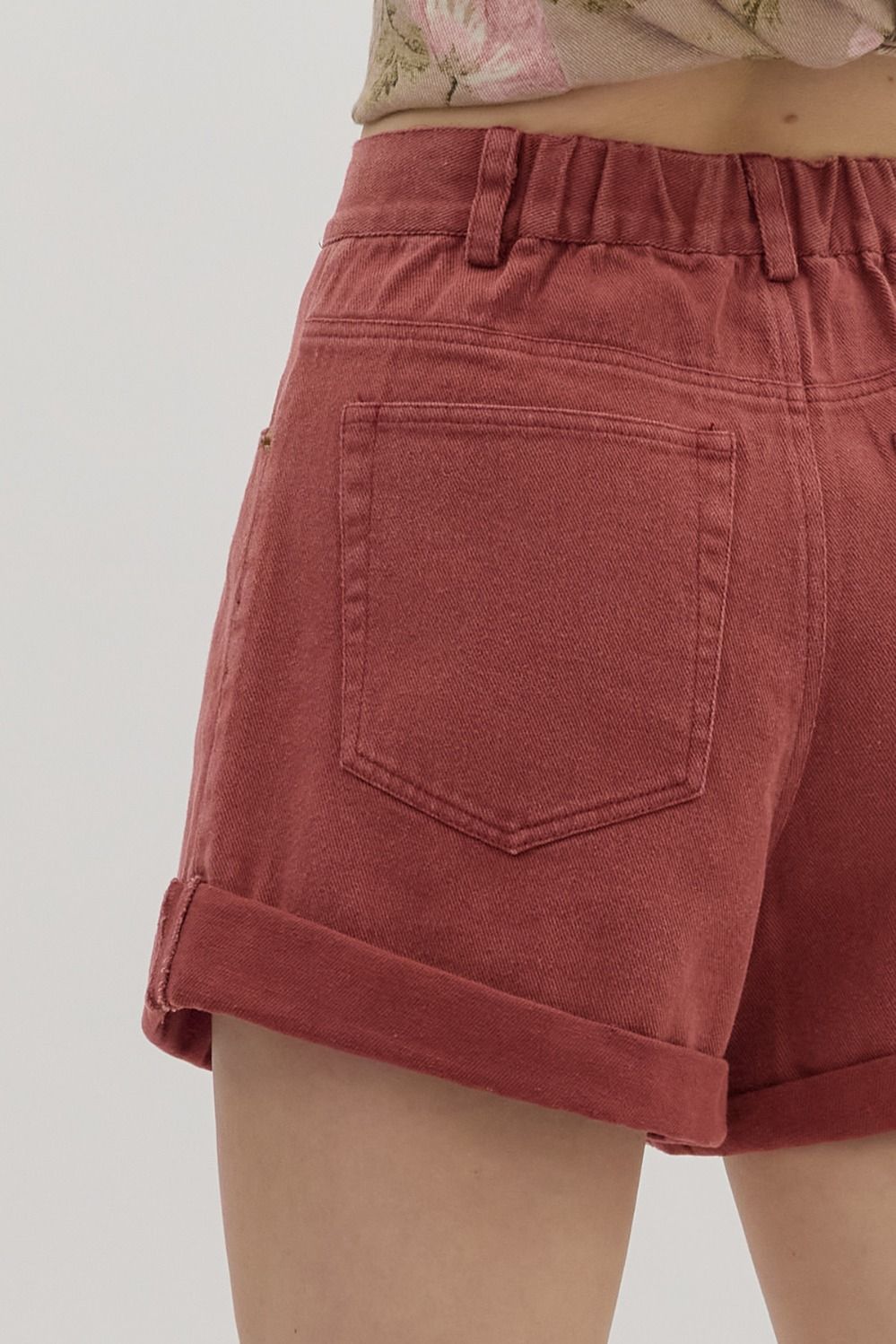 Garnet Cuffed Denim Shorts