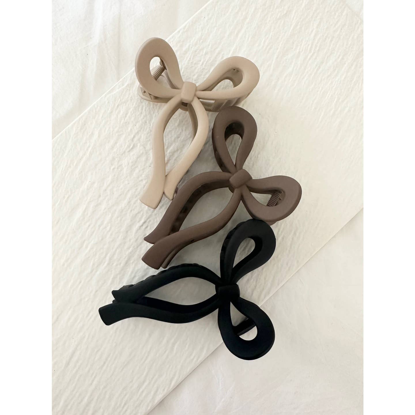 Matte Ribbon Tie Hair Claw