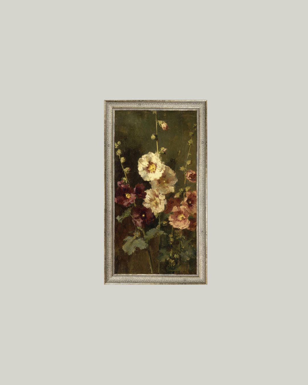 Late Summer Hollyhocks: 7x12