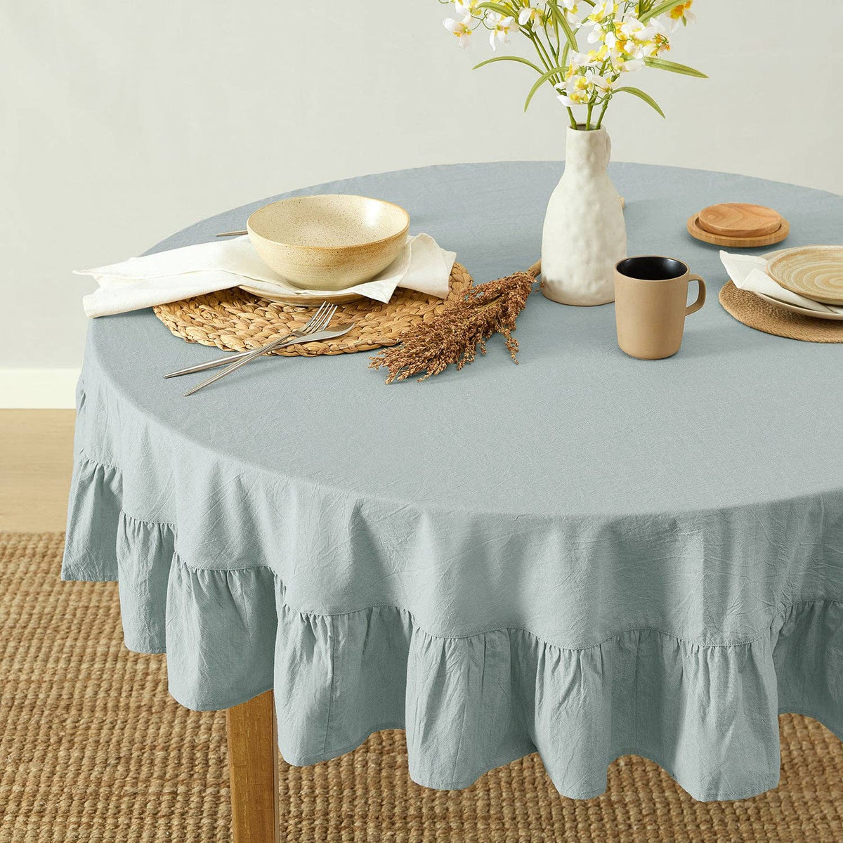 Corcovado Tablecloth (Slate Blue): 60" round